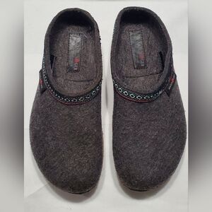 Haflinger Grey Wool Clogs Women Size 40 Or US 9 (Unisex )